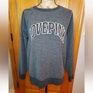 Victoria’s Secret PINK “Love Pink” Pullover Sweatshirt Gray Size Small